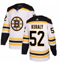 Women's Adidas Boston Bruins #52 Sean Kuraly Authentic White Away NHL Jersey