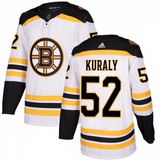 Women's Adidas Boston Bruins #52 Sean Kuraly Authentic White Away NHL Jersey Women's Adidas Boston Bruins #52 Sean Kuraly Authentic White Away NHL Jersey