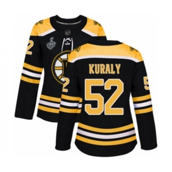 Women's Boston Bruins #52 Sean Kuraly Authentic Black Home 2019 Stanley Cup Final Bound Hockey Jersey Women's Boston Bruins #52 Sean Kuraly Authentic Black Home 2019 Stanley Cup Final Bound Hockey Jersey