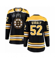 Women's Boston Bruins #52 Sean Kuraly Authentic Black Home Fanatics Branded Breakaway 2019 Stanley Cup Final Bound Hockey Jersey