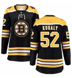 Women's Boston Bruins #52 Sean Kuraly Authentic Black Home Fanatics Branded Breakaway NHL Jersey