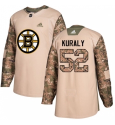 Youth Adidas Boston Bruins #52 Sean Kuraly Authentic Camo Veterans Day Practice NHL Jersey