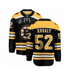 Youth Boston Bruins #52 Sean Kuraly Authentic Black Home Fanatics Branded Breakaway 2019 Stanley Cup Final Bound Hockey Jersey