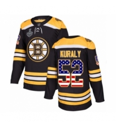 Youth Boston Bruins #52 Sean Kuraly Authentic Black USA Flag Fashion 2019 Stanley Cup Final Bound Hockey Jersey