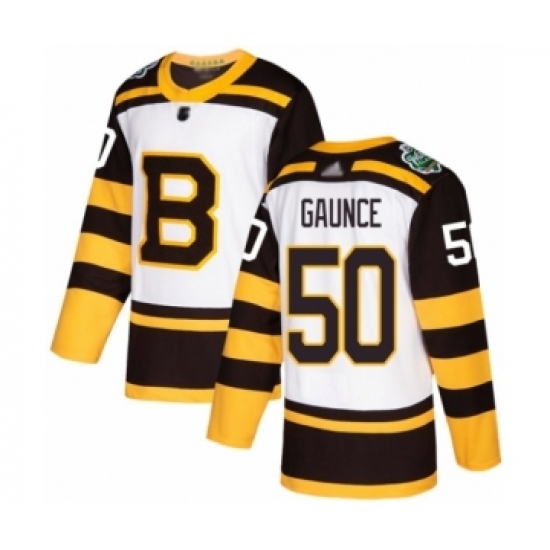 Men's Boston Bruins #50 Brendan Gaunce Authentic White 2019 Winter Classic Hockey Jersey Men's Boston Bruins #50 Brendan Gaunce Authentic White 2019 Winter Classic Hockey Jersey