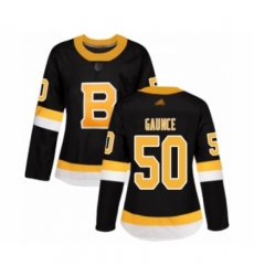 Women's Boston Bruins #50 Brendan Gaunce Authentic Black Alternate Hockey Jersey