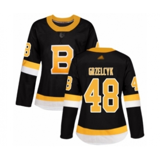 Women's Boston Bruins #48 Matt Grzelcyk Authentic Black Alternate Hockey Jersey Women's Boston Bruins #48 Matt Grzelcyk Authentic Black Alternate Hockey Jersey