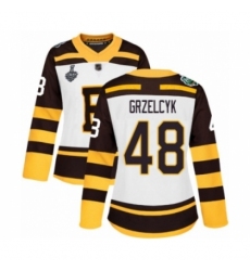 Women's Boston Bruins #48 Matt Grzelcyk Authentic White Winter Classic 2019 Stanley Cup Final Bound Hockey Jersey