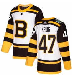 Men's Adidas Boston Bruins #47 Torey Krug Authentic White 2019 Winter Classic NHL Jersey