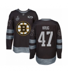 Men's Boston Bruins #47 Torey Krug Authentic Black 1917-2017 100th Anniversary 2019 Stanley Cup Final Bound Hockey Jersey