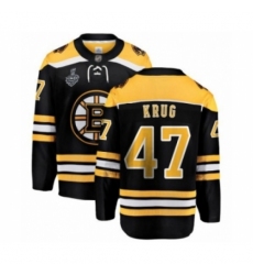 Men's Boston Bruins #47 Torey Krug Authentic Black Home Fanatics Branded Breakaway 2019 Stanley Cup Final Bound Hockey Jersey