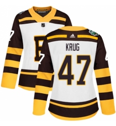 Women's Adidas Boston Bruins #47 Torey Krug Authentic White 2019 Winter Classic NHL Jersey