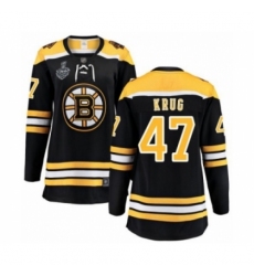 Women's Boston Bruins #47 Torey Krug Authentic Black Home Fanatics Branded Breakaway 2019 Stanley Cup Final Bound Hockey Jersey