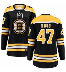 Women's Boston Bruins #47 Torey Krug Authentic Black Home Fanatics Branded Breakaway NHL Jersey