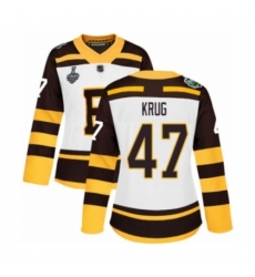Women's Boston Bruins #47 Torey Krug Authentic White Winter Classic 2019 Stanley Cup Final Bound Hockey Jersey