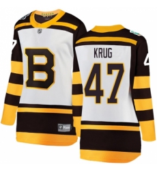 Women's Boston Bruins #47 Torey Krug White 2019 Winter Classic Fanatics Branded Breakaway NHL Jersey