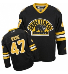 Women's Reebok Boston Bruins #47 Torey Krug Authentic Black Third NHL Jersey