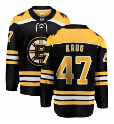 Youth Boston Bruins #47 Torey Krug Authentic Black Home Fanatics Branded Breakaway NHL Jersey