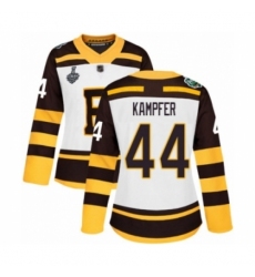 Women's Boston Bruins #44 Steven Kampfer Authentic White Winter Classic 2019 Stanley Cup Final Bound Hockey Jersey