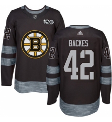 Men's Adidas Boston Bruins #42 David Backes Premier Black 1917-2017 100th Anniversary NHL Jersey