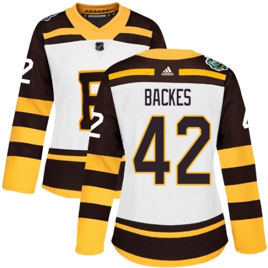 Women's Adidas Boston Bruins #42 David Backes Authentic White 2019 Winter Classic NHL Jersey Women's Adidas Boston Bruins #42 David Backes Authentic White 2019 Winter Classic NHL Jersey