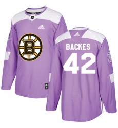 Youth Adidas Boston Bruins #42 David Backes Authentic Purple Fights Cancer Practice NHL Jersey