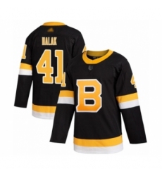 Men's Boston Bruins #41 Jaroslav Halak Authentic Black Alternate Hockey Jersey