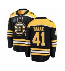 Men's Boston Bruins #41 Jaroslav Halak Authentic Black Home Fanatics Branded Breakaway 2019 Stanley Cup Final Bound Hockey Jersey