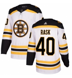 Men's Adidas Boston Bruins #40 Tuukka Rask Authentic White Away NHL Jersey