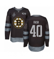 Men's Boston Bruins #40 Tuukka Rask Authentic Black 1917-2017 100th Anniversary 2019 Stanley Cup Final Bound Hockey Jersey