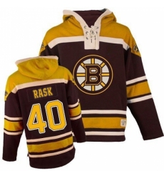 Men's Old Time Hockey Boston Bruins #40 Tuukka Rask Authentic Black Sawyer Hooded Sweatshirt NHL Jersey