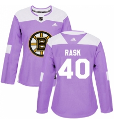 Women's Adidas Boston Bruins #40 Tuukka Rask Authentic Purple Fights Cancer Practice NHL Jersey
