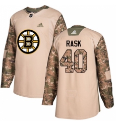 Youth Adidas Boston Bruins #40 Tuukka Rask Authentic Camo Veterans Day Practice NHL Jersey