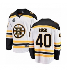 Youth Boston Bruins #40 Tuukka Rask Authentic White Away Fanatics Branded Breakaway 2019 Stanley Cup Final Bound Hockey Jersey