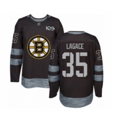 Men's Boston Bruins #35 Maxime Lagace Authentic Black 1917-2017 100th Anniversary Hockey Jersey
