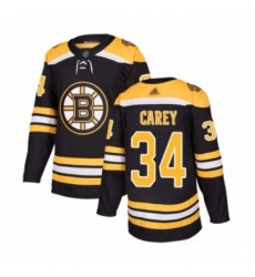 Men's Boston Bruins #34 Paul Carey Authentic Black Home Hockey Jersey