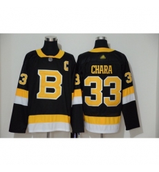 Men's Adidas Boston Bruins #33 Zdeno Chara Black Throwback Authentic Stitched Hockey Jersey