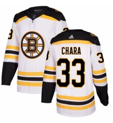 Women's Adidas Boston Bruins #33 Zdeno Chara Authentic White Away NHL Jersey