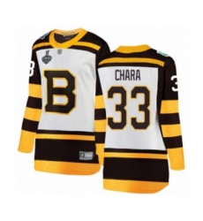 Women's Boston Bruins #33 Zdeno Chara White Winter Classic Fanatics Branded Breakaway 2019 Stanley Cup Final Bound Hockey Jersey