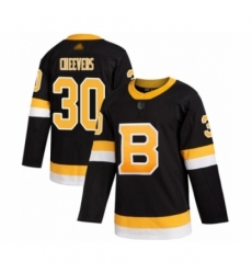Men's Boston Bruins #30 Gerry Cheevers Authentic Black Alternate Hockey Jersey