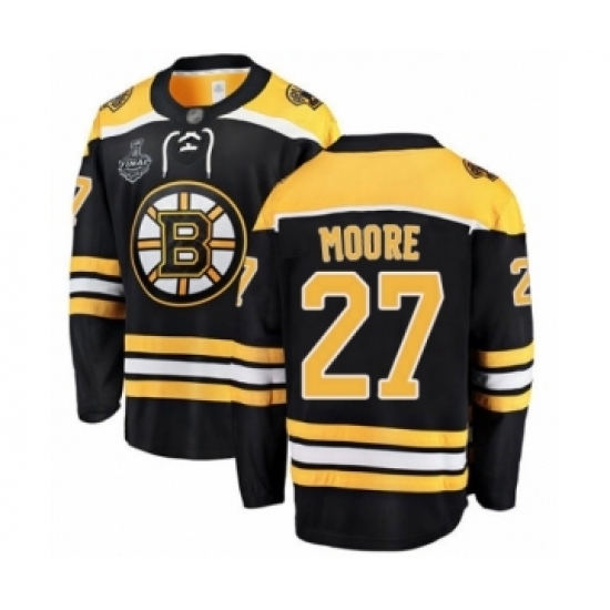 Men's Boston Bruins #27 John Moore Authentic Black Home Fanatics Branded Breakaway 2019 Stanley Cup Final Bound Hockey Jersey Men's Boston Bruins #27 John Moore Authentic Black Home Fanatics Branded Breakaway 2019 Stanley Cup Final Bound Hockey Jersey