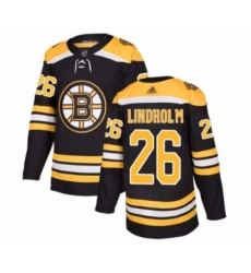 Men's Boston Bruins #26 Par Lindholm Authentic Black Home Hockey Jersey