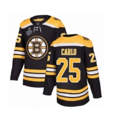 Men's Boston Bruins #25 Brandon Carlo Authentic Black Home 2019 Stanley Cup Final Bound Hockey Jersey