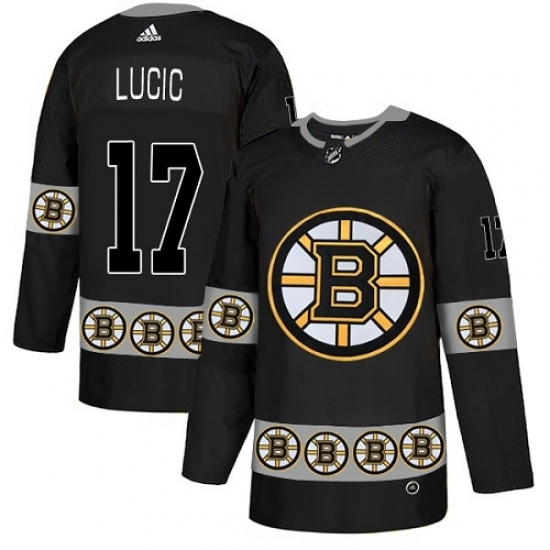 Men's Adidas Boston Bruins #17 Milan Lucic Authentic Black Team Logo Fashion NHL Jersey Men's Adidas Boston Bruins #17 Milan Lucic Authentic Black Team Logo Fashion NHL Jersey