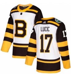 Men's Adidas Boston Bruins #17 Milan Lucic Authentic White 2019 Winter Classic NHL Jersey