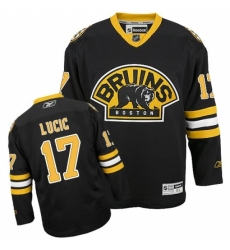 Men's Reebok Boston Bruins #17 Milan Lucic Authentic Black Third NHL Jersey
