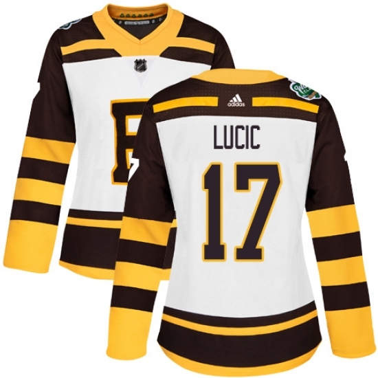 Women's Adidas Boston Bruins #17 Milan Lucic Authentic White 2019 Winter Classic NHL Jersey Women's Adidas Boston Bruins #17 Milan Lucic Authentic White 2019 Winter Classic NHL Jersey