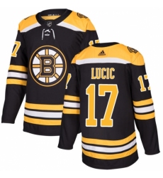 Youth Adidas Boston Bruins #17 Milan Lucic Authentic Black Home NHL Jersey