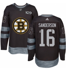 Men's Adidas Boston Bruins #16 Derek Sanderson Premier Black 1917-2017 100th Anniversary NHL Jersey