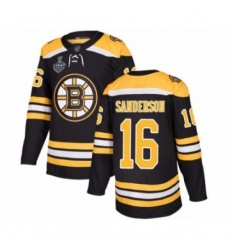 Men's Boston Bruins #16 Derek Sanderson Authentic Black Home 2019 Stanley Cup Final Bound Hockey Jersey